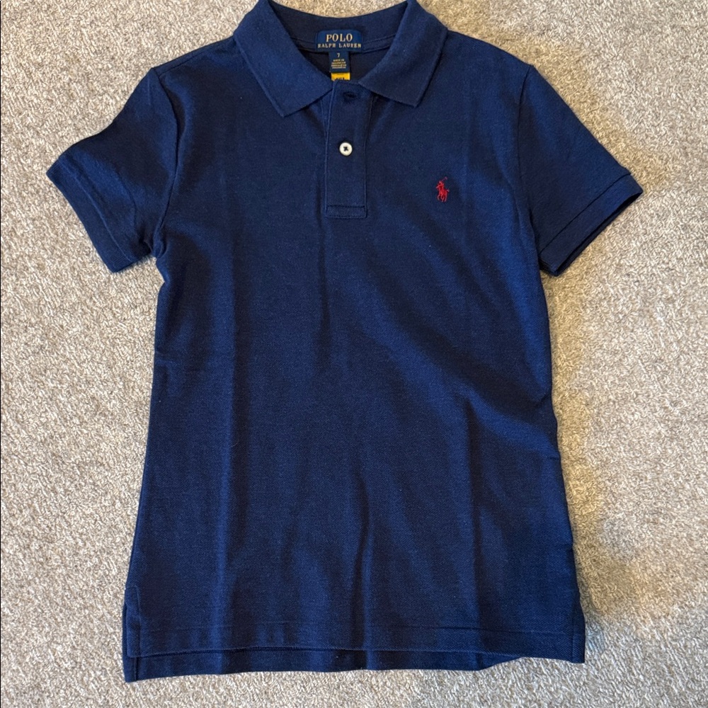 NWOT Boys Polo by Ralph Lauren Kids Dark Blue Polo Shirt SZ: 7